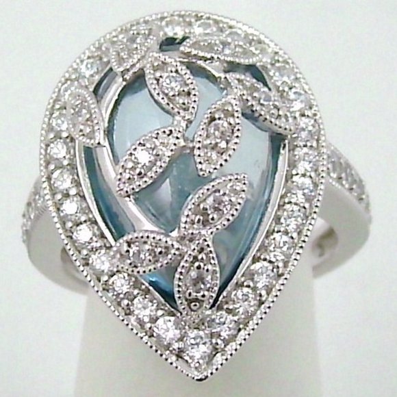 Epiphany Diamonique Overlay Cabochon Ring - Picture 1 of 8